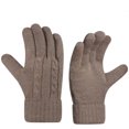 thumbnail image 1 of KyCheLot Womens Knitted Gloves Solid Color Full Finger Thicken Outdoor Gloves Winter Thermal Travel Gloves, 1 of 3