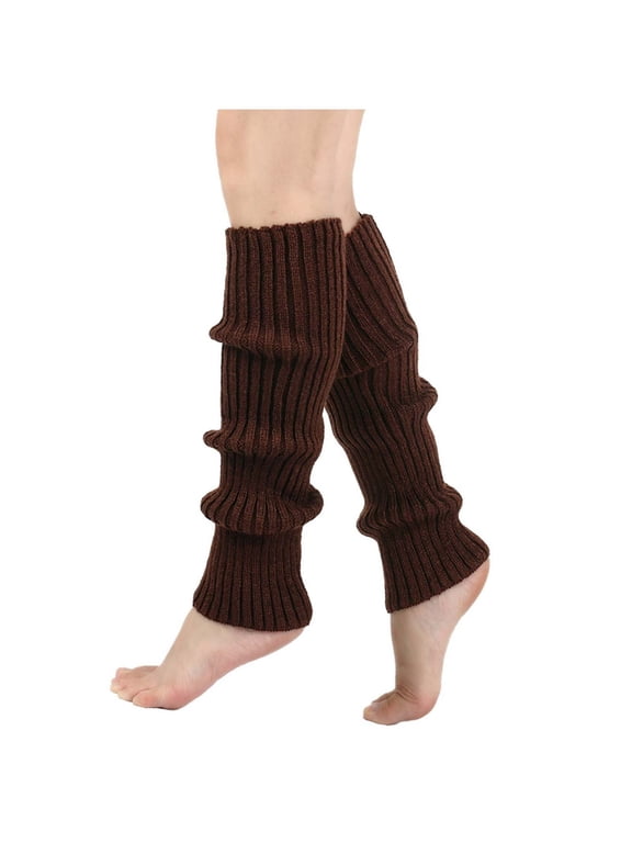 Womens Leg Warmers Ribbed Knit Knee High Winter Fall Thermal Cover Leg Warmers Stocking