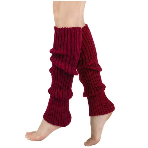 KyCheLot Womens Leg Warmers Ribbed Knit Knee High Winter Fall Thermal Cover Leg Warmers Stocking