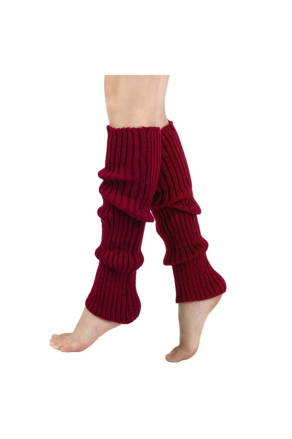 Womens Leg Warmers Ribbed Knit Knee High Winter Fall Thermal Cover Leg Warmers Stocking