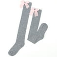 thumbnail image 1 of KyCheLot Womens Over Knee Stockings with Cute Bow Solid Color Breathable Stretchy Long Socks, 1 of 2