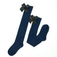 thumbnail image 1 of KyCheLot Womens Over Knee Stockings with Cute Bow Solid Color Breathable Stretchy Long Socks, 1 of 2