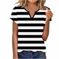 thumbnail image 1 of KyCheLot Womens Print Short Sleeve Tops Casual V Neck Stretchy Pullover Lightweight Daily Tshirts Work, 1 of 6