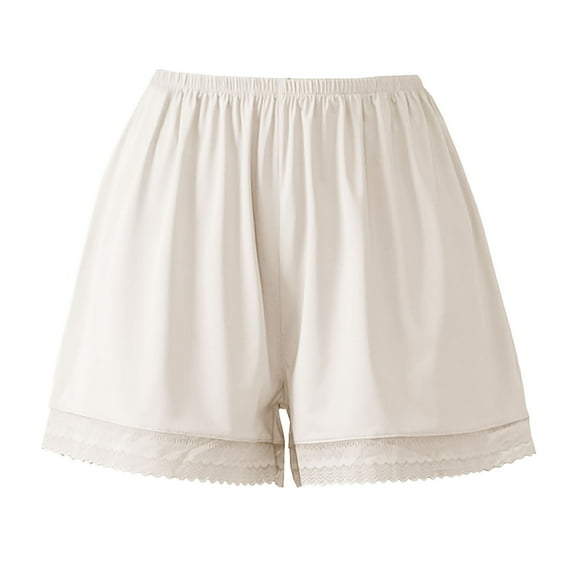 KyCheLot Womens Sleep Shorts Solid Color Breathable Ice Silk Loose Elastic Waist Pajama Shorts