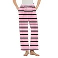 thumbnail image 1 of KyCheLot Womens Warm Sleep Pants with Pockets Winter Loose Stripe Elastic Waist Drawstring Pajama Bottoms, 1 of 7