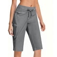 thumbnail image 1 of KyCheLot Womens Workout Shorts Fashion Knee Length Drawstring Elastic Waist Shorts Casual Summer Yoga Outfits, 1 of 6