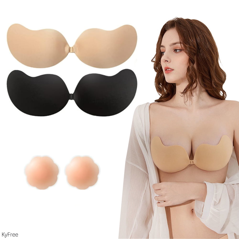 Silicone Sticky Invisible Backless Bra Strapless Push Up Bralette Seamless  Front Closure Adhesive Bars Nipple Cover Underwear - Price history & Review, AliExpress Seller - Skims Trainer Store