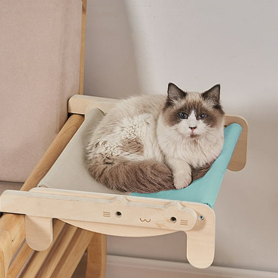 KyFree Cat Window Perch Sturdy Solid Wood Cat Window Hommock for Large Cats Indoor,Cat Window Bed Seat Shelf for Windowsill Bedside Cabinet and Drawer