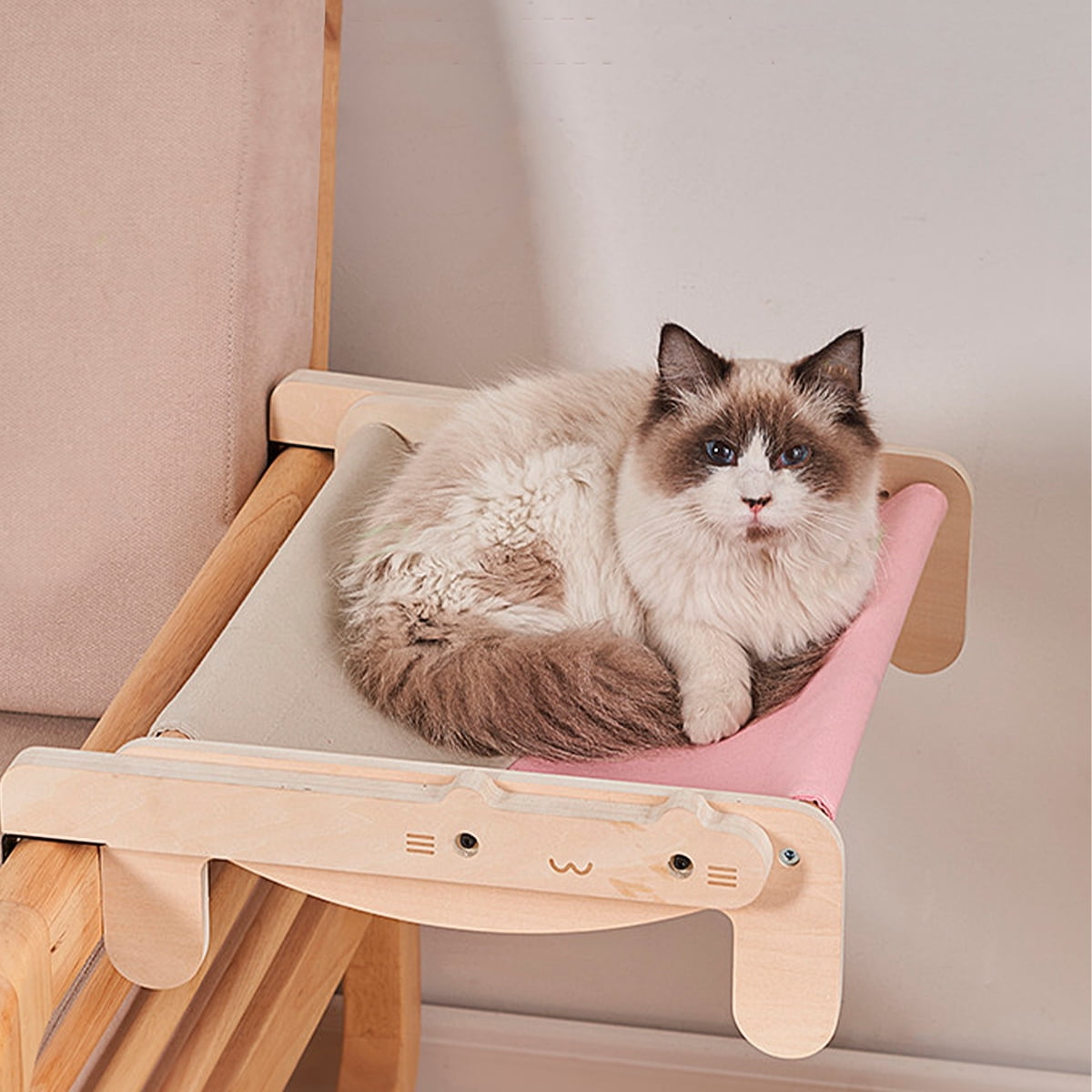 KyFree Cat Window Perch Sturdy Solid Wood Cat Window Hommock for Large