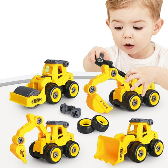 Kyaiguo 2PCS Kids Construction Vehicle Car Toys Toddler Detachable Engineering Excavator Playset Toys Learning Construction Equipment Toys