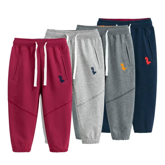 Kyaiguo Toddler Boys Jogger Sweatpants for 1-9 Years Old,Baby Cinch Bottom Dinosaurs Trousers Kids Autumn Lined Workout Pants with Adjustable Belt