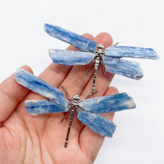 Kyanite Dragonfly Figurine Crystal Stone Crafts Butterfly Mineral Home Decoration A