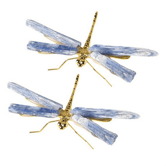 Kyanite Dragonfly Figurine Crystal Stone Crafts Butterfly Mineral Home Decoration A
