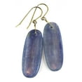 thumbnail image 1 of Kyanite Earrings 14k Gold Filled Large Long Narrow Oval Drops Shimmery Blue 2 Inch Dangles Spyglass Designs, 1 of 3