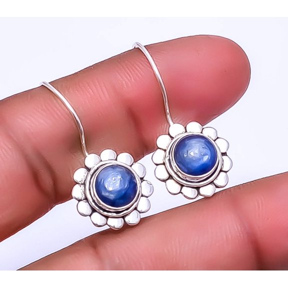 Kyanite - Nepal 925 Sterling Silver Bali Handmade Earring 1.17" E932511232