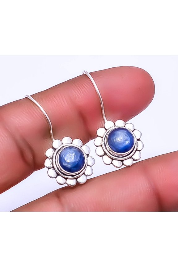 Kyanite - Nepal 925 Sterling Silver Bali Handmade Earring 1.17" E932511232