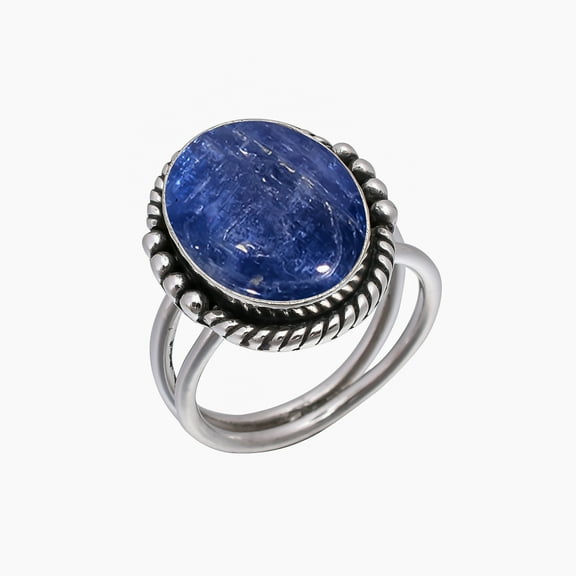 Kyanite - Nepal 925 Sterling Silver Ring, Adjustable Ring, Silver Jewelry Ring, Blue Ring, Oval Ring, Dainty Ring, Handmade Ring, Gemstone Ring, Gift