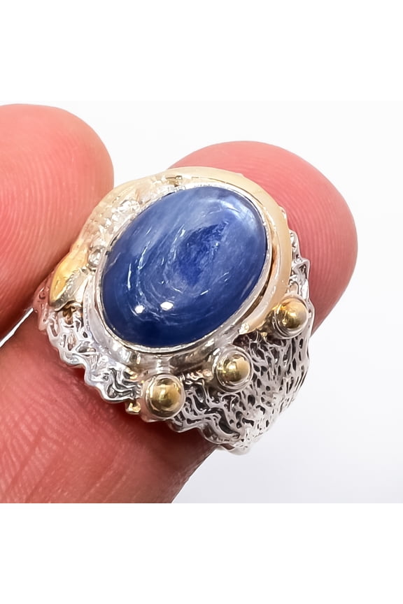 Kyanite - Nepal Gemstone 925 Sterling Silver Bali Lizard Ring s.7.5 T21, Kyanite Ring, Christmas Gift, New Year Sale, Gemstone Silver Jewelry