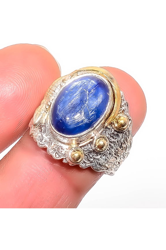 Kyanite - Nepal Gemstone 925 Sterling Silver Bali Lizard Ring s.7.5 T22, Kyanite Ring, Christmas Gift, New Year Sale, Gemstone Silver Jewelry