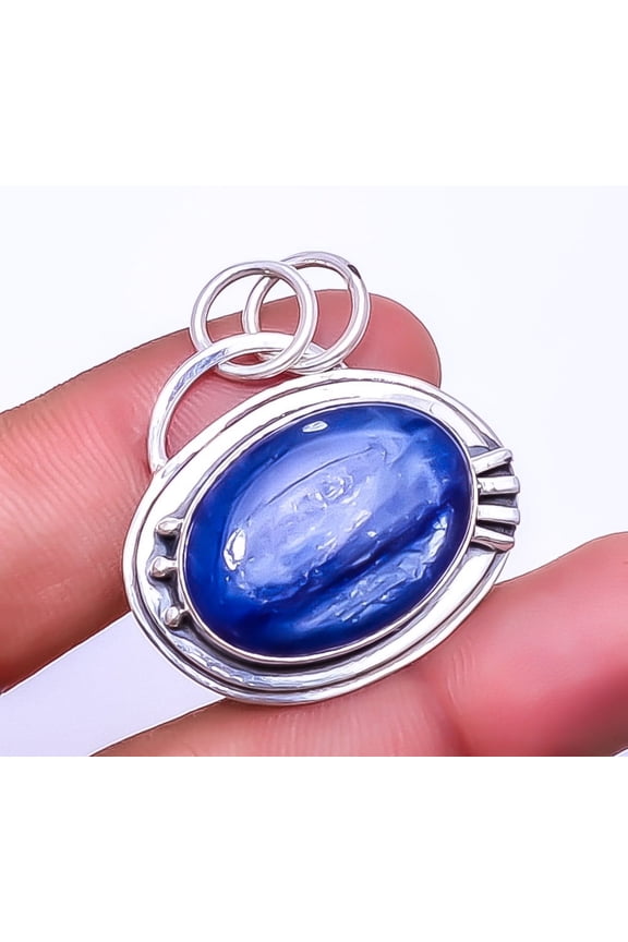 Kyanite - Nepal Gemstone 925 Sterling Silver Pendant 1.50" P_9242_80_30