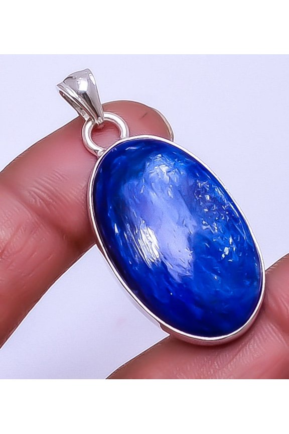 Kyanite - Nepal Gemstone 925 Sterling Silver Pendant 1.64" P_9359_141_4