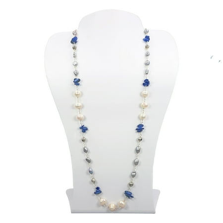 MGR! My Gems Rock Necklace, Kyanite and Freshwater Cultured Pearl