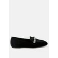 thumbnail image 1 of Kyari Velvet Diamante Strap Loafers, 1 of 9