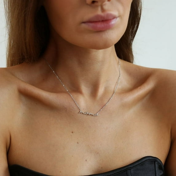Kyazeo 18K Gold Plated Letter Mama Pendant Necklaces Stainless Steel Dainty Cute Mama Choker Chain Necklace for Women Mother's Day Jewelry Gifts