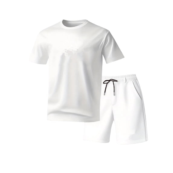 Kychelot Men's Summer Pajamas 2 Piece Comfy Stretch Short Sleeve T-Shirts and Shorts Sets Casual Home Sleepwear