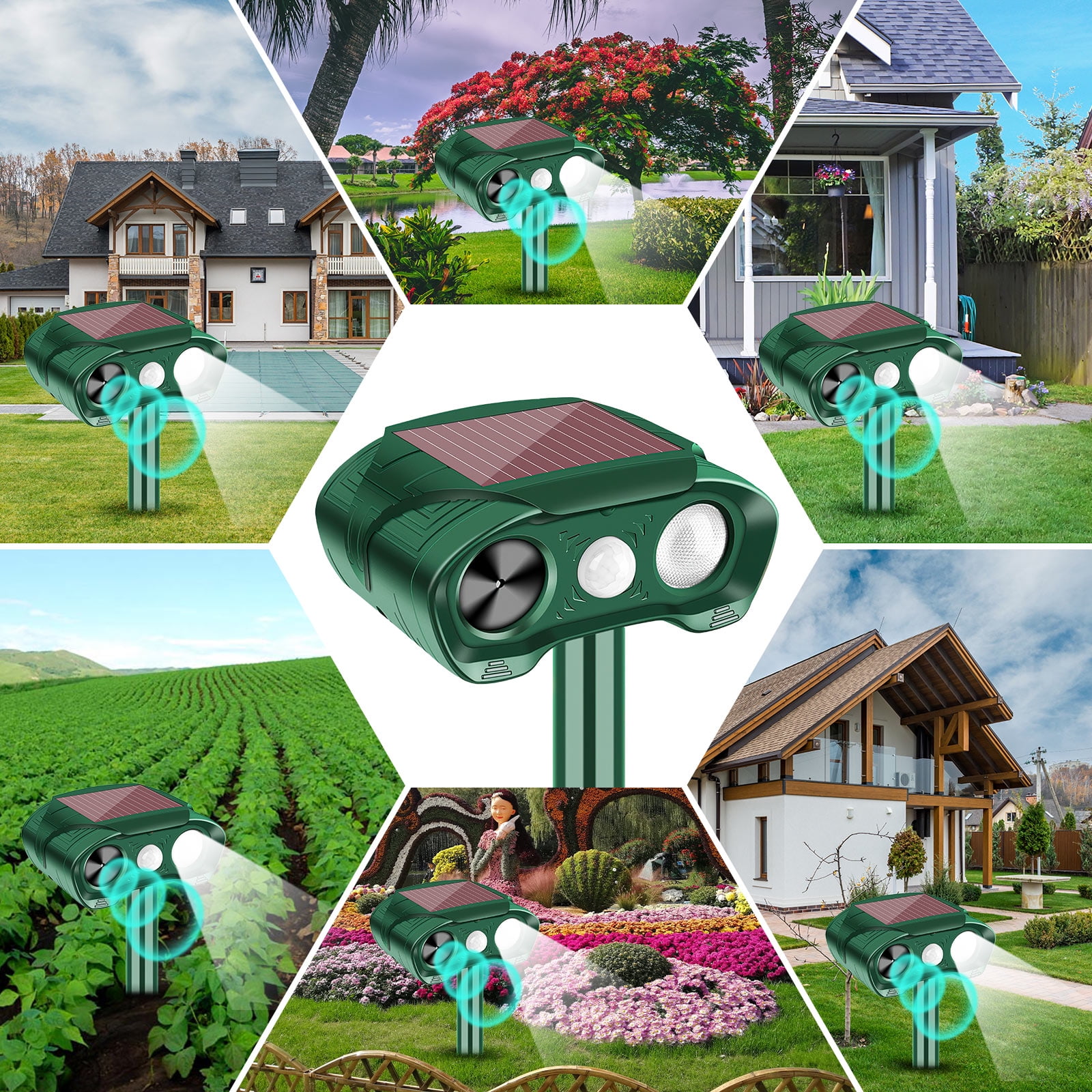 Kydely "Solar Powered Animal Repellent" 2-Pack "Motion Sensor