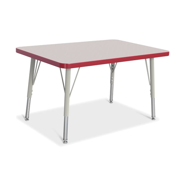 Rectangle Activity Table - 24" X 36", E-height - Freckled Gray/Red/Gray
