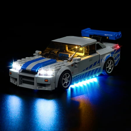 Kyglaring LED Light Kit Designed for Lego 2 Fast 2 Furious Nissan Skyline GT-R (R34) 76917 Race Car Adult Model Building Kit - (Not Model)