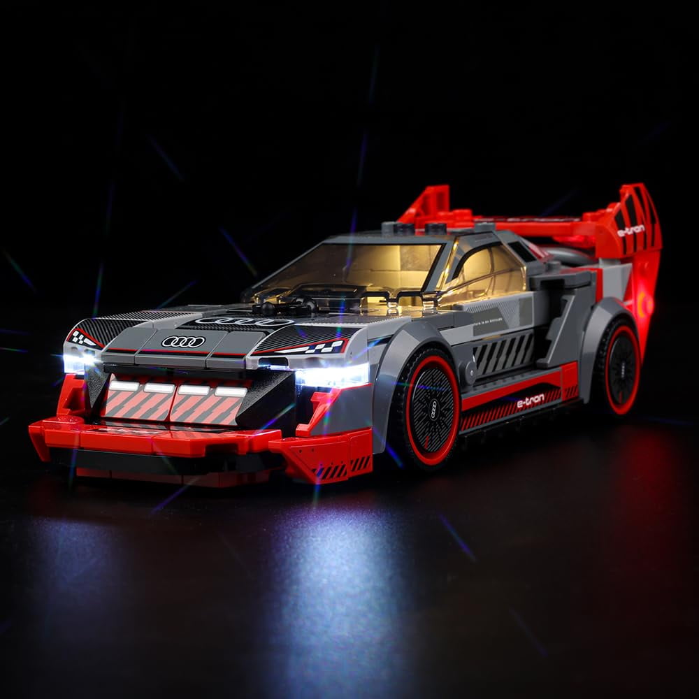 Kyglaring LED Light Kit for Lego Speed Champions Audi S1 E-Tron Quattro Race Car Toy Vehicle, The Lighting Set Compatible with 76921 (Classic Version)