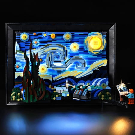 Kyglaring LED Lighting Kit Only Lights Set Designed for Lego Vincent Van Gogh - The Starry Night 21333 Model Building Set - Without Lego Set (Classic Version)