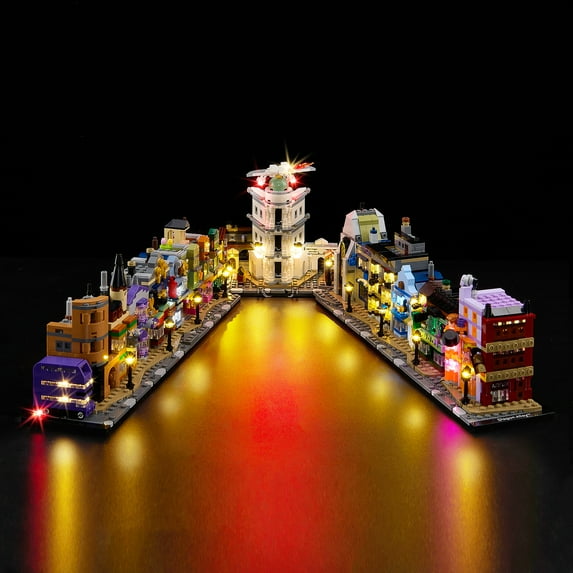 Kyglaring LED Lighting Kit for Lego 76444 Diagon Alley Wizarding Shops Model Set(Not Included)