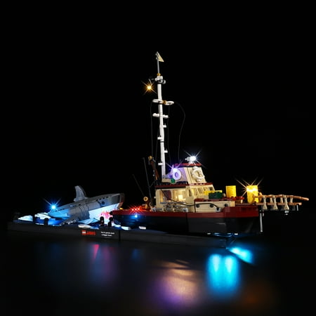 Kyglaring LED Lighting Kit for Lego Ideas Jaws Model Set, Compatible with Lego 21350, No Model (Classic Version)
