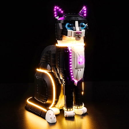 Kyglaring Led Light for Lego Ideas Tuxedo Cat Model,Design and Configuration Compatible with Model 21349 (Not Included)