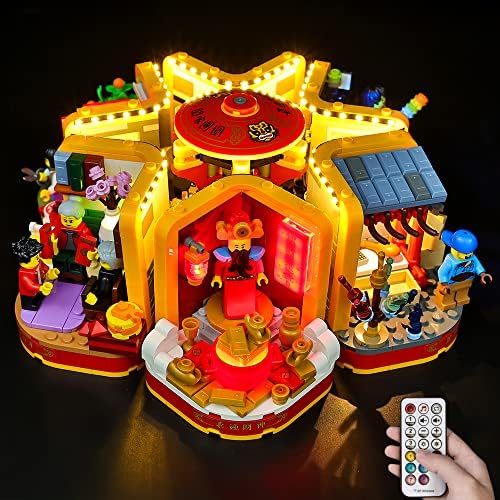 Kyglaring (Only LED Lighting Kit) Lights Set Compatible with Lego Lunar New Year Traditions 80108 Model Building Kit - Without Lego Set (RC Version)