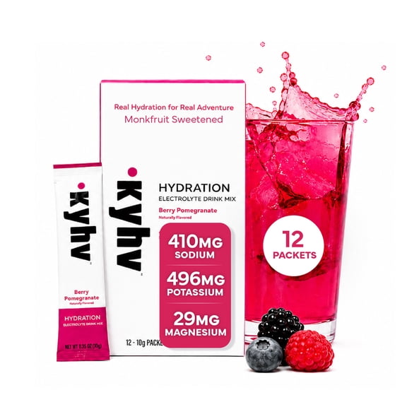 Kyhv Nutrition Hydration Electrolyte Drink Mix Berry Pomegranate 12 Sticks
