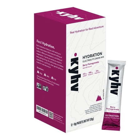 Kyhv Nutrition Hydration Electrolyte Drink Mix Berry Pomegranate 12 Sticks