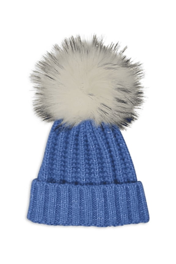 Knitted Faux Fur Pom Pom Hat