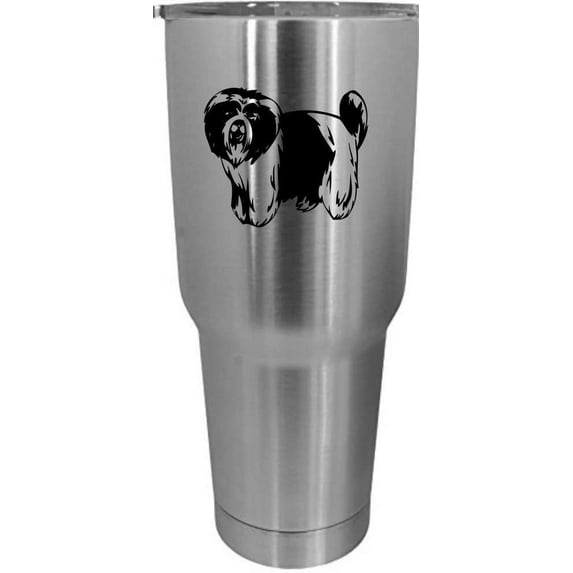 Kyi Leo Dog Themed Etched 30oz Stainless Steel Tumbler