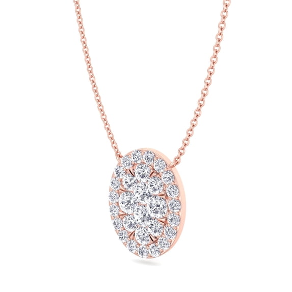 Kyiv - 1 Carat Oval Shape Diamond Pendant Necklace