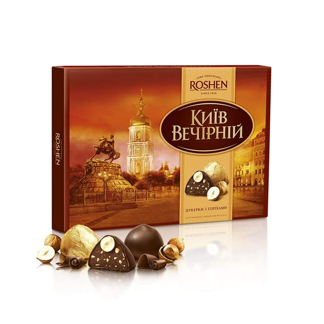 Kyiv Vecherniy Chocolate Candy with Chopped and Hazelnuts Coating