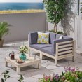 thumbnail image 1 of Noble House Oana Outdoor Modular Loveseat & Table Set Gray, 1 of 7