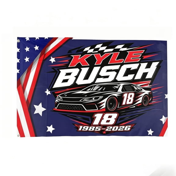 Kyle 8 Commemorative Racing Flag, 90x150cm Polyester Fan Souvenir Flag, Vivid Decorative Banner for Garage, Racing Club Wall Hanging and Themed Space Decoration