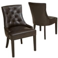 thumbnail image 1 of GDF Studio Erica Contemporary Brown Tufted Bonded Leather Dining Chair (Set of 2), 1 of 9