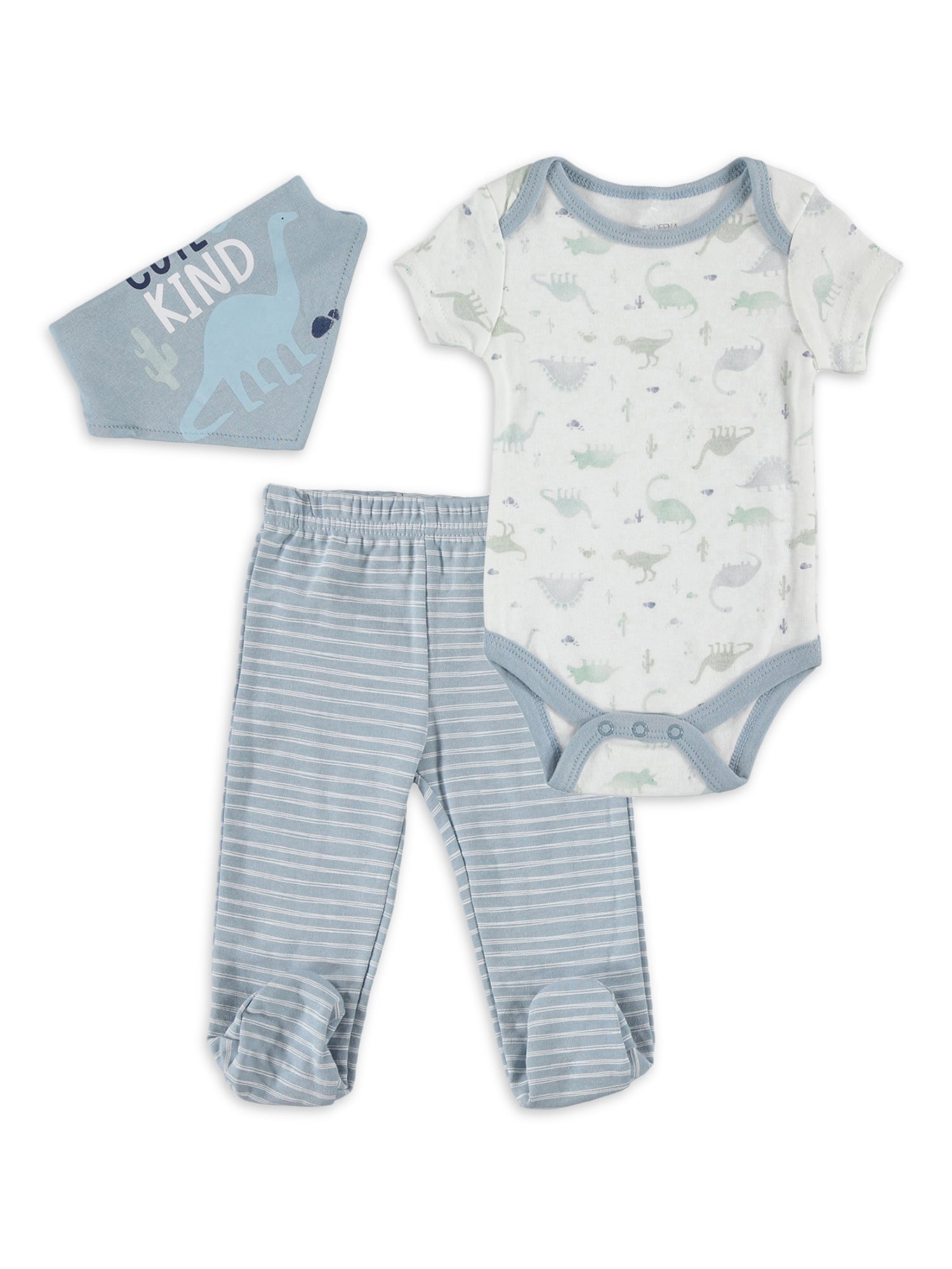 Kyle & Deena Baby Boy 3 PC Footed Pant Set, Sizes Newborn-9 Months