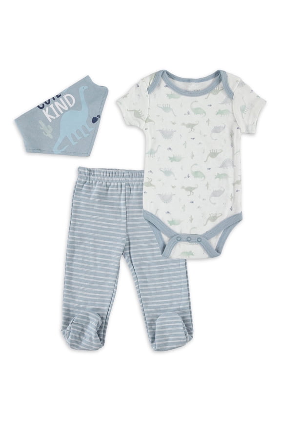 Baby Boy 3 PC Footed Pant Set, Sizes Newborn-9 Months