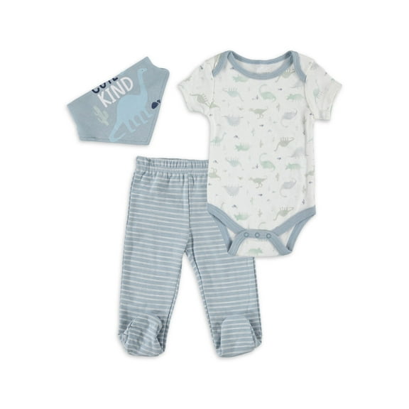 Kyle & Deena Baby Boy 3 PC Footed Pant Set, Sizes Newborn-9 Months